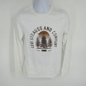 Levi's Men's XXL White Long Sleeve Graphic Tee With Logo NWT